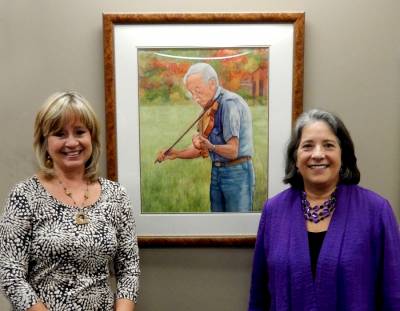 Never Too Old painting on display at the office of Knoxville Mayor Madeline Rogero